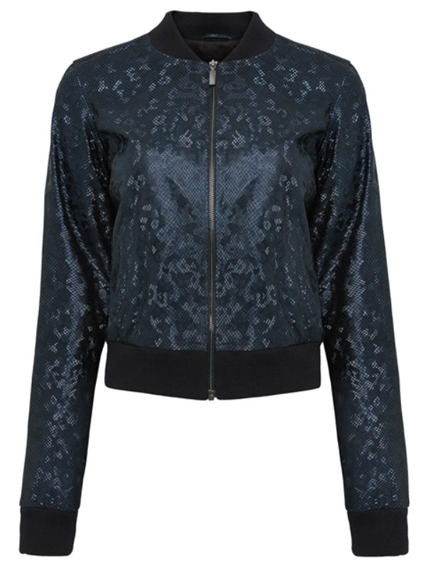 Patterned Calfskin Bomber Jacket – Women's
