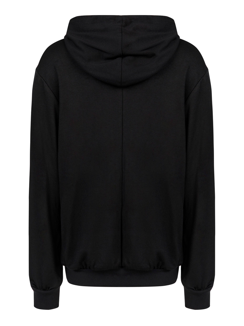Siyah Modal Fermuarlı Kapüşonlu Sweatshirt