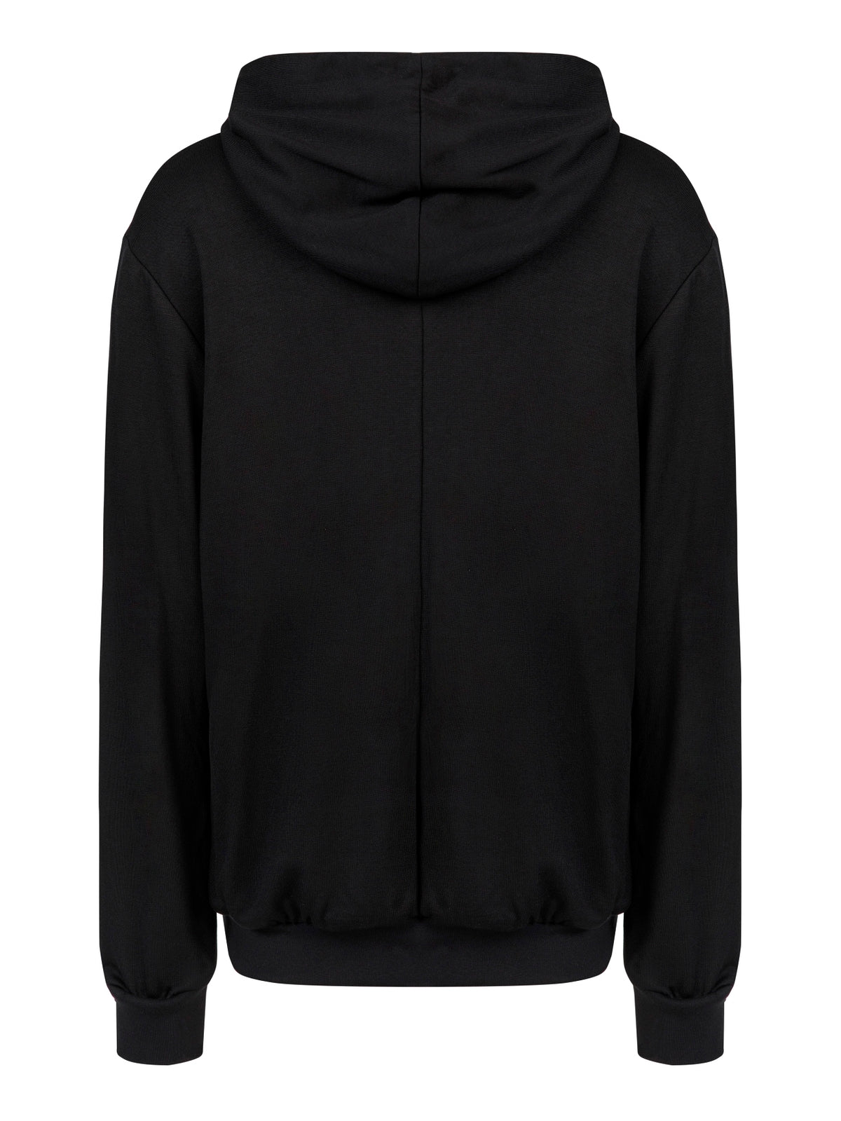 Siyah Modal Fermuarlı Kapüşonlu Sweatshirt