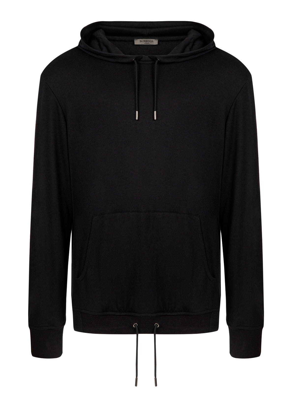Modal Hooded Kangaroo Pocket Unisex Sweatshirt – Black