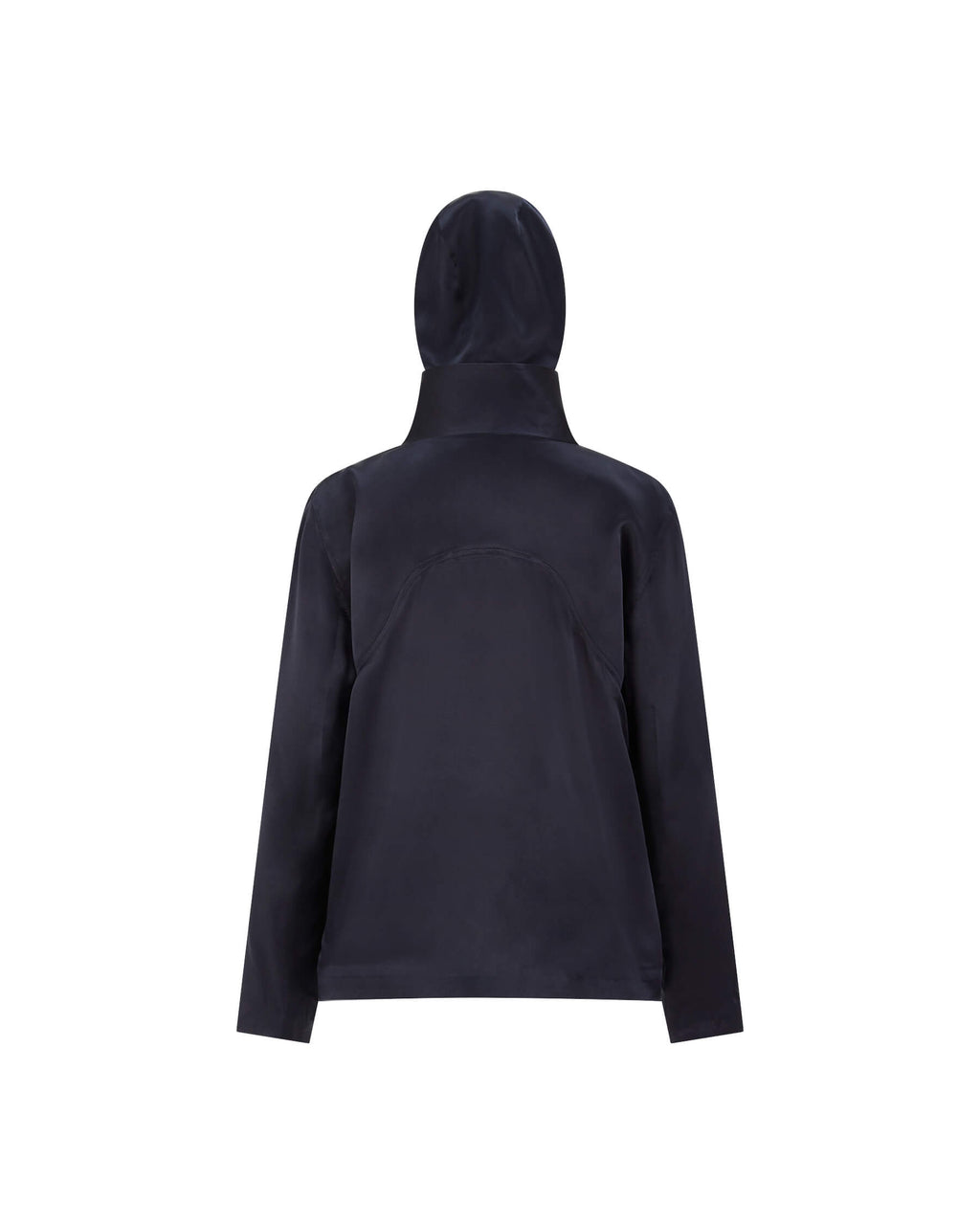 Navy %100 İpek Kapüşonlu Sweatshirt