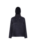 Navy %100 İpek Kapüşonlu Sweatshirt