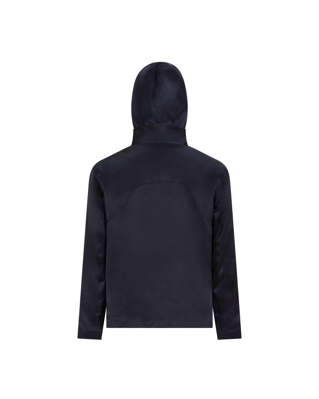 Navy %100 İpek Kapüşonlu Sweatshirt