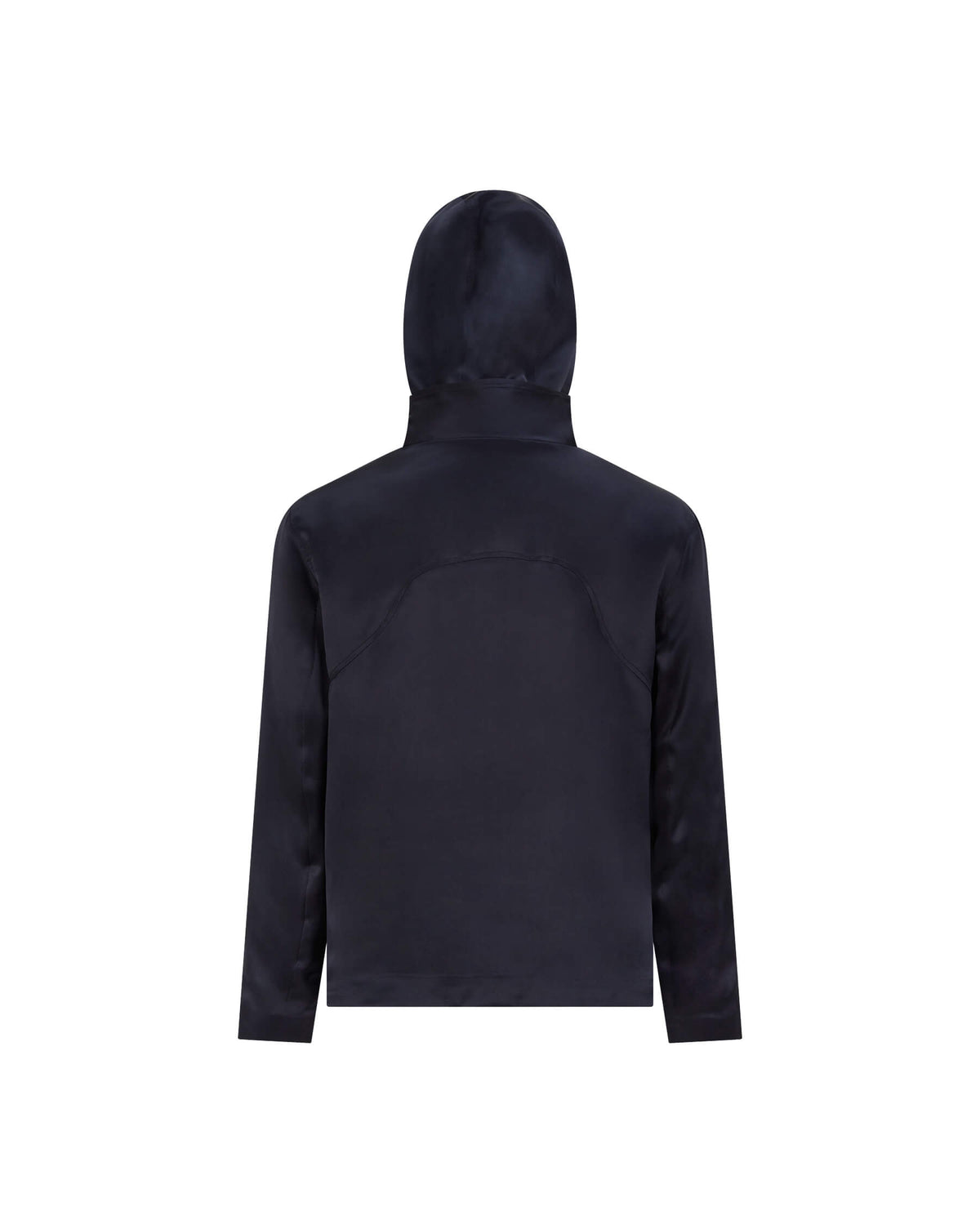 Navy %100 İpek Kapüşonlu Sweatshirt