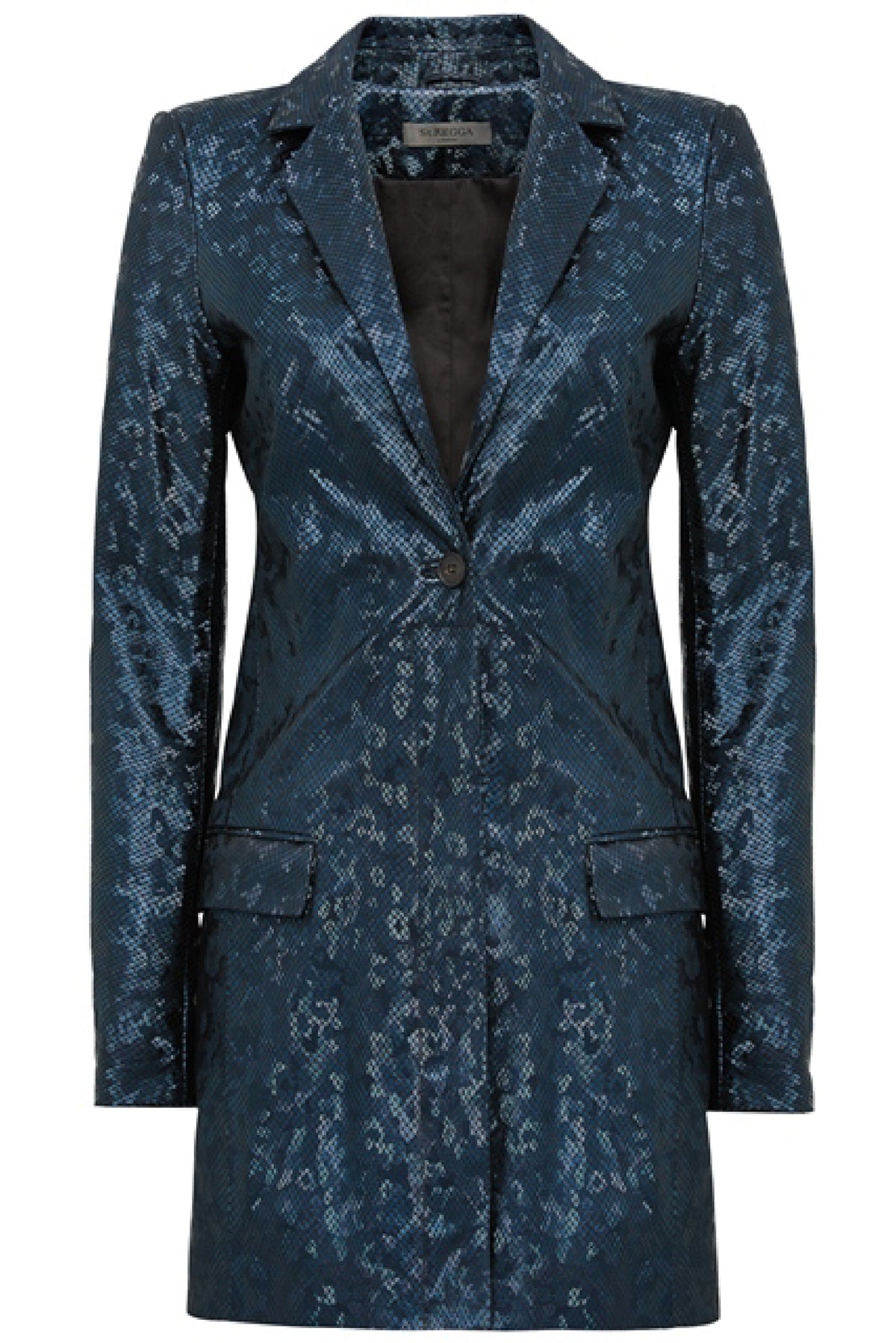 Leather Blazer Dress – Navy