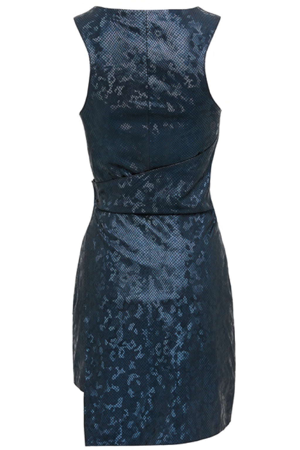 Finished Printed Leather Dress – Navy