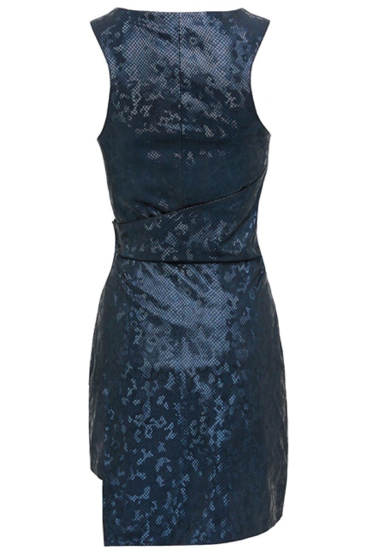 Finished Printed Leather Dress – Navy